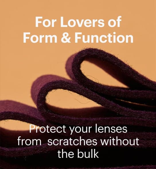 Dresden Vision soft wool felt glasses case with folded design for lightweight, scratch-resistant lens protection
