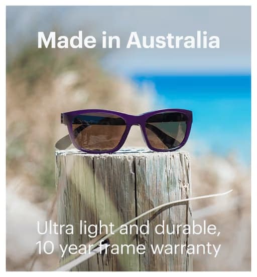 Dresden Vision eyewear displayed outdoors showcasing strong, long-lasting frames with minimalist design
