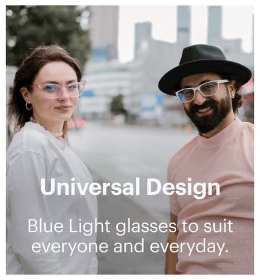 Dresden Vision people wearing blue light glasses highlighting universal fit and everyday eyewear style