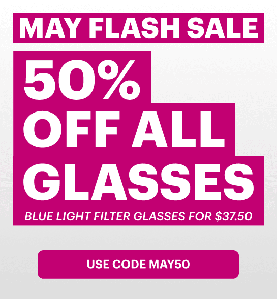 Promotional banner for Dresden Vision featuring a bold “May Flash Sale” campaign with strong magenta background and a call-to-action button encouraging users to shop the offer.
