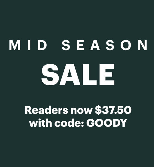 Mid Season Sale. 50% Off All Glasses. Readers now $37.50 with code: GOODY