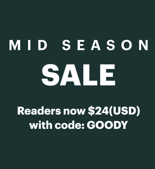 Mid Season Sale. 50% Off All Glasses. Readers now $24(USD) with code GOODY