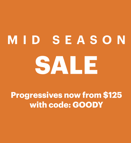 Mid Season Sale. 50% Off All Glasses. Progressives now from $125 with code GOODY
